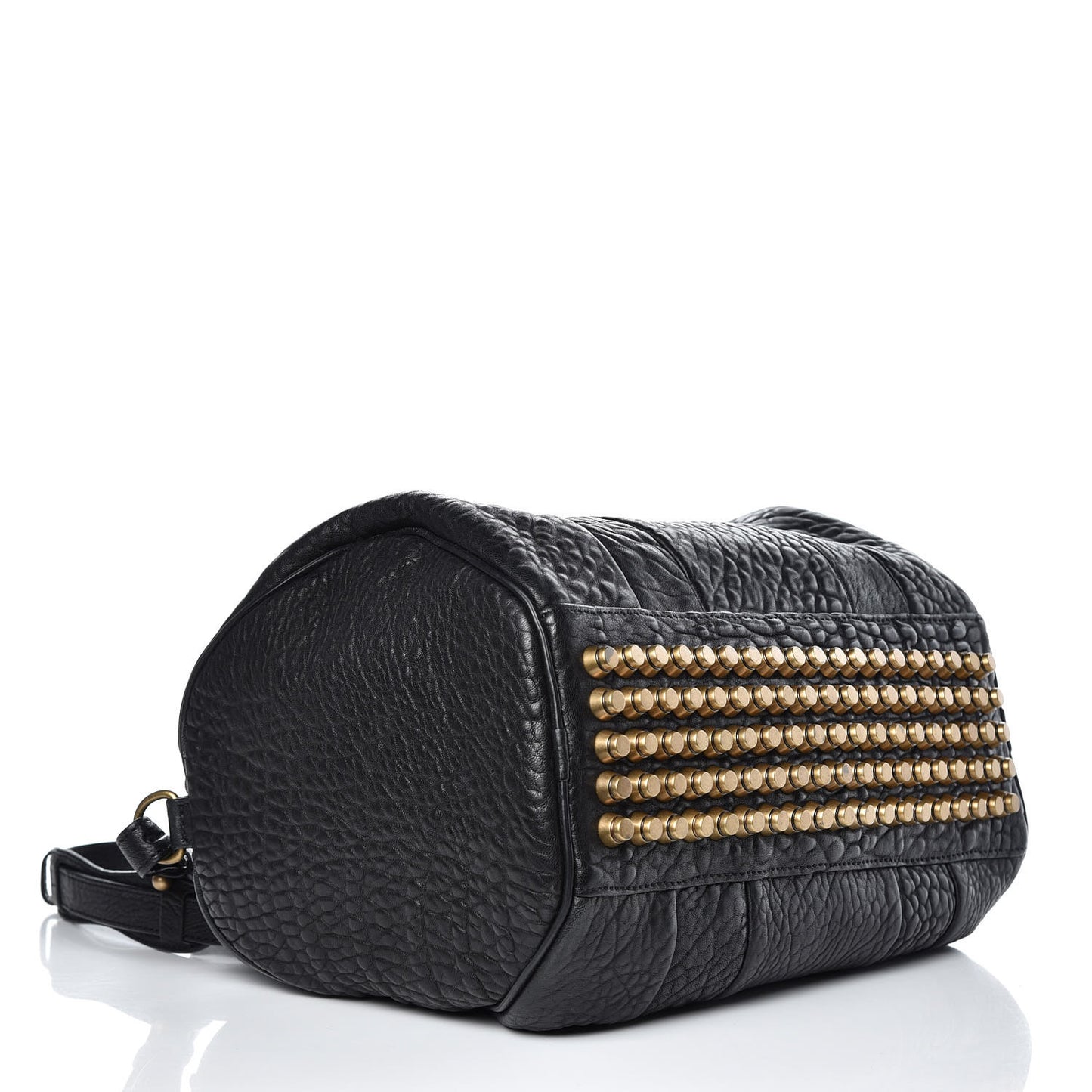 Pebbled Lambskin Rocco Black Antique Brass Hardware