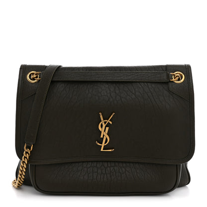 Saint Laurent Grained Lambskin Monogram Large Niki Chain Satchel Light Musk 1 of 11