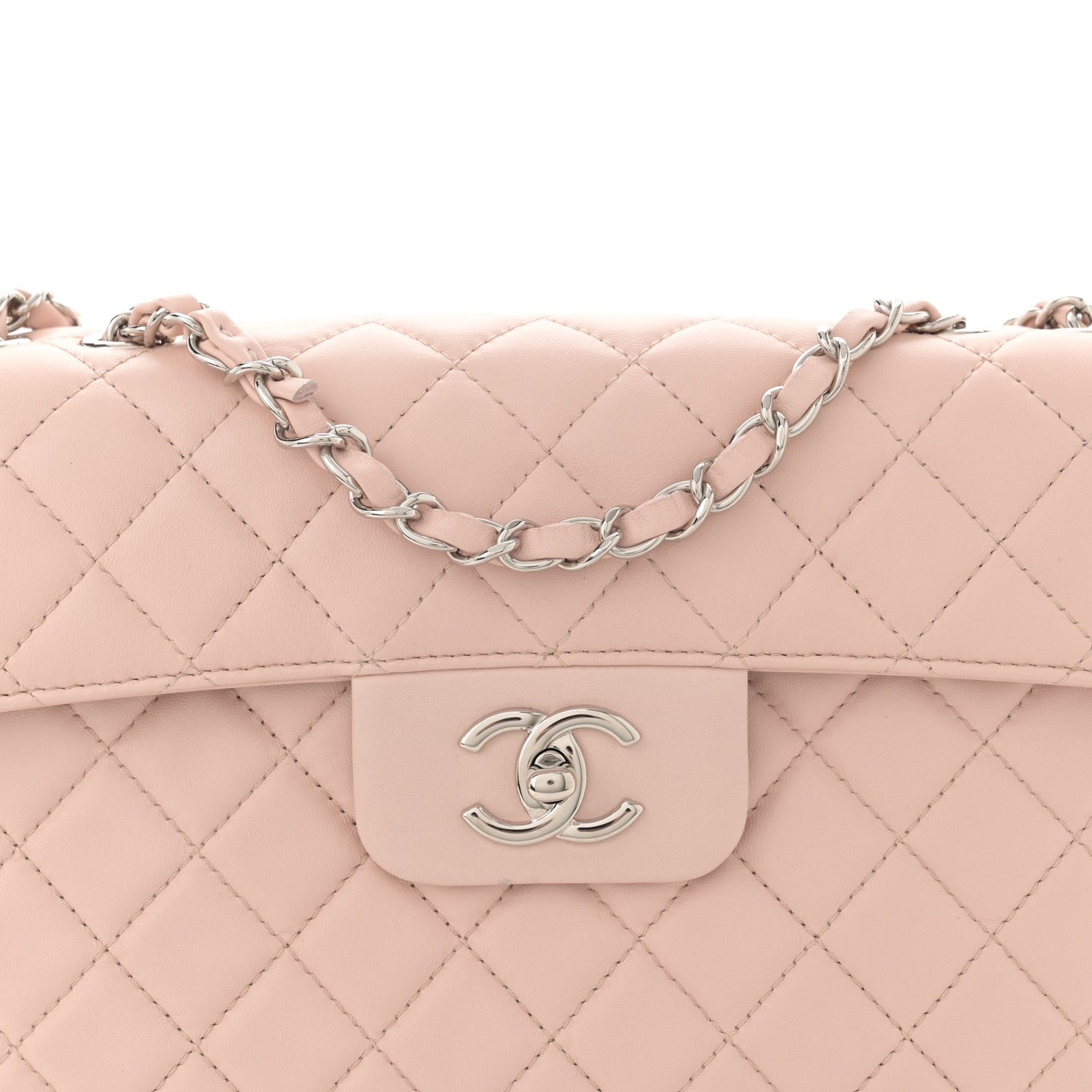 Chanel Lambskin Quilted Jumbo Chanel by 4 Flap Light Beige 8 of 13