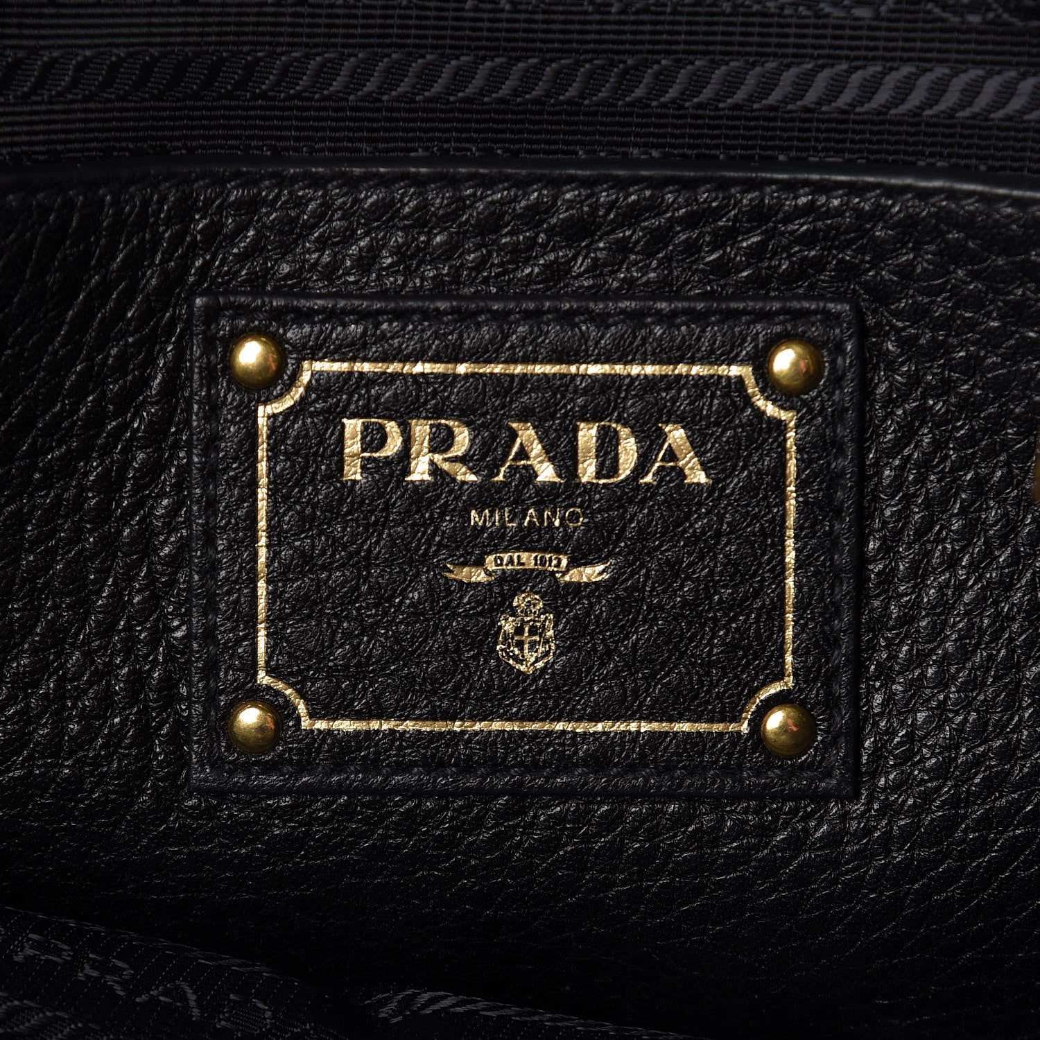 Prada Vitello Daino Tote Black 6 of 9