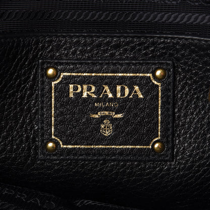 Prada Vitello Daino Tote Black 6 of 9