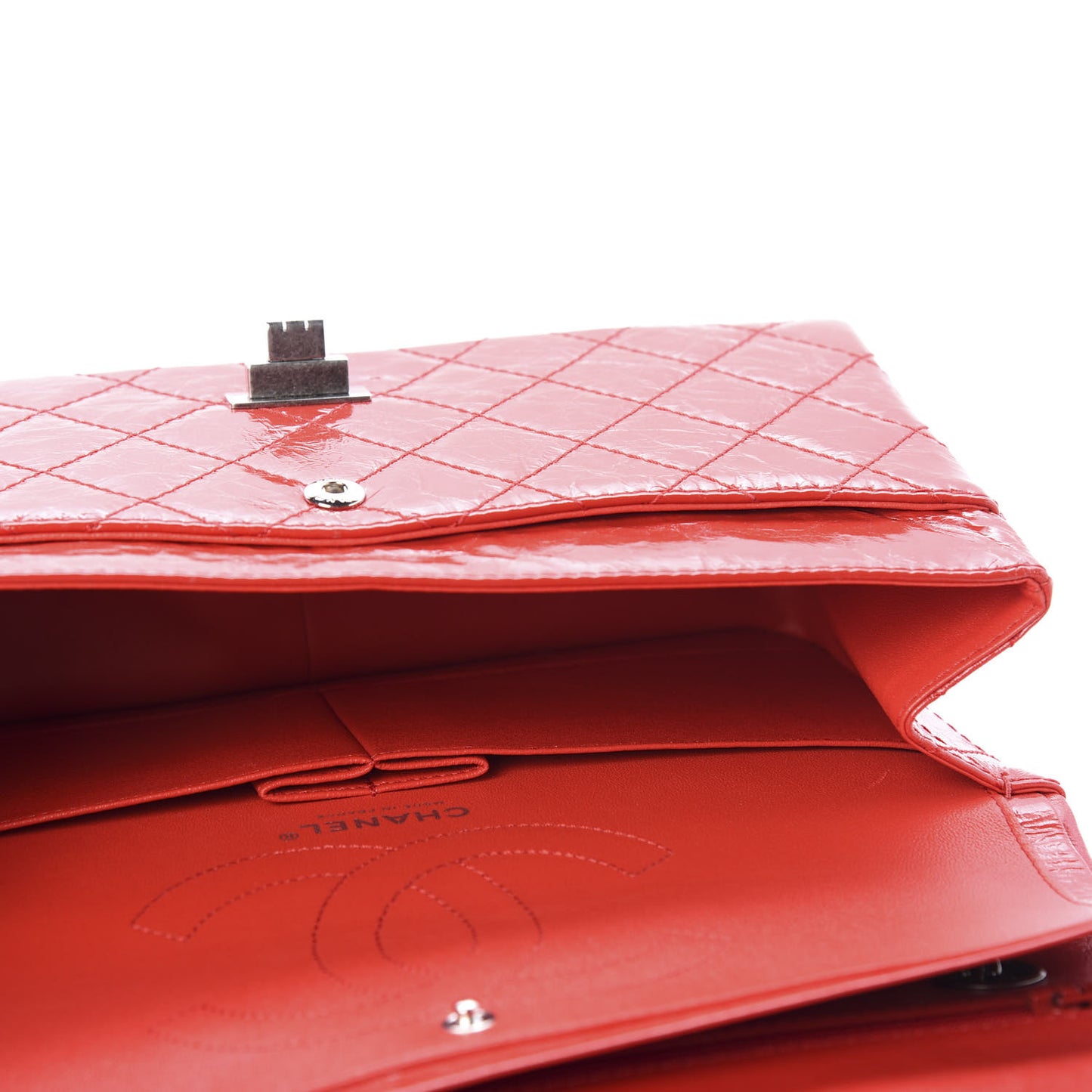 Aged Glazed Calfskin Quilted 2.55 Reissue 226 Flap Red