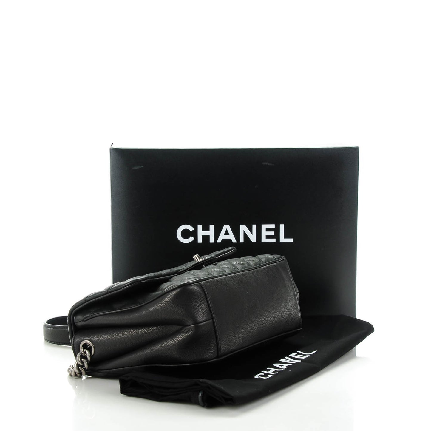 Caviar Quilted Medium Rock In Rome Flap Black