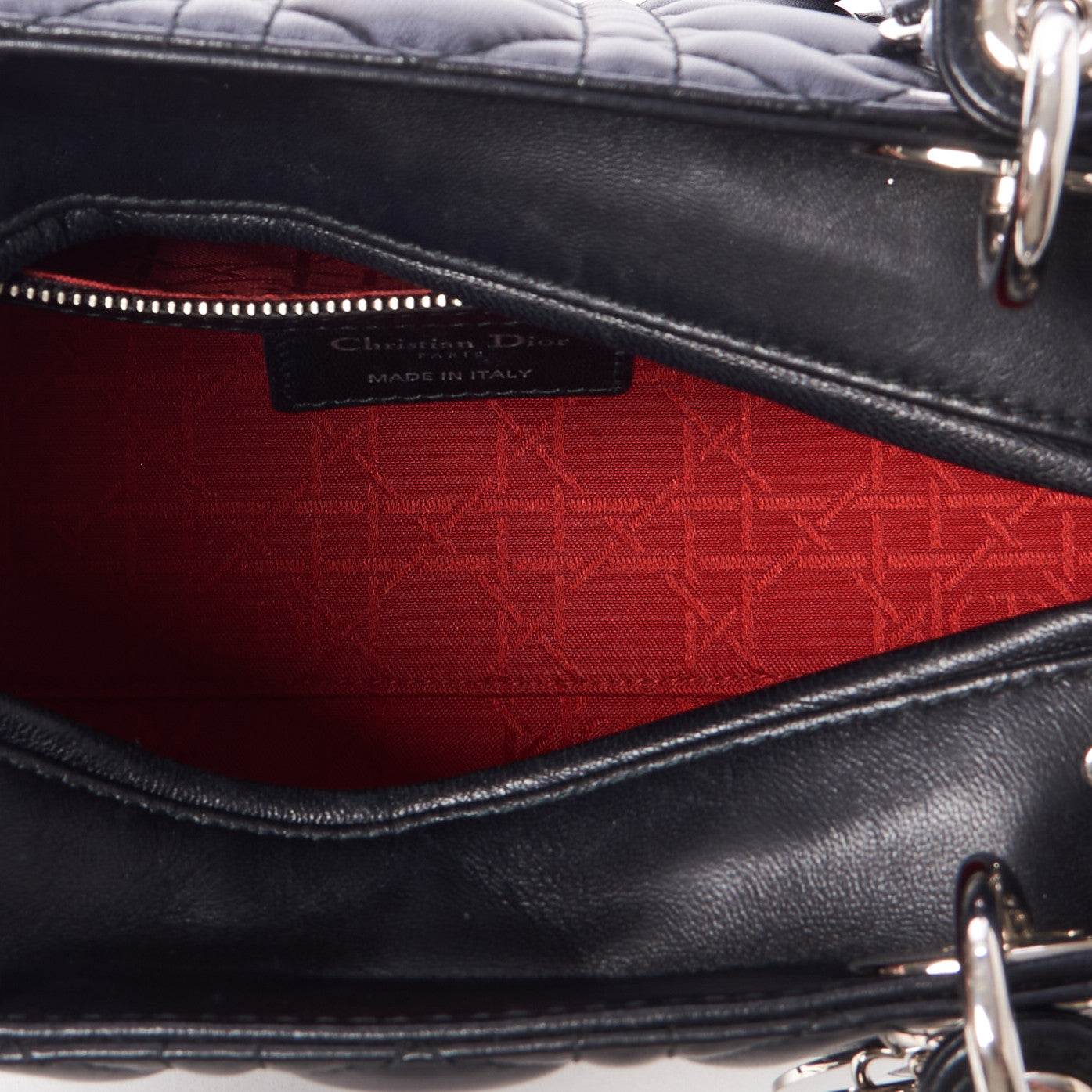 Lambskin Cannage Medium Lady Dior Black