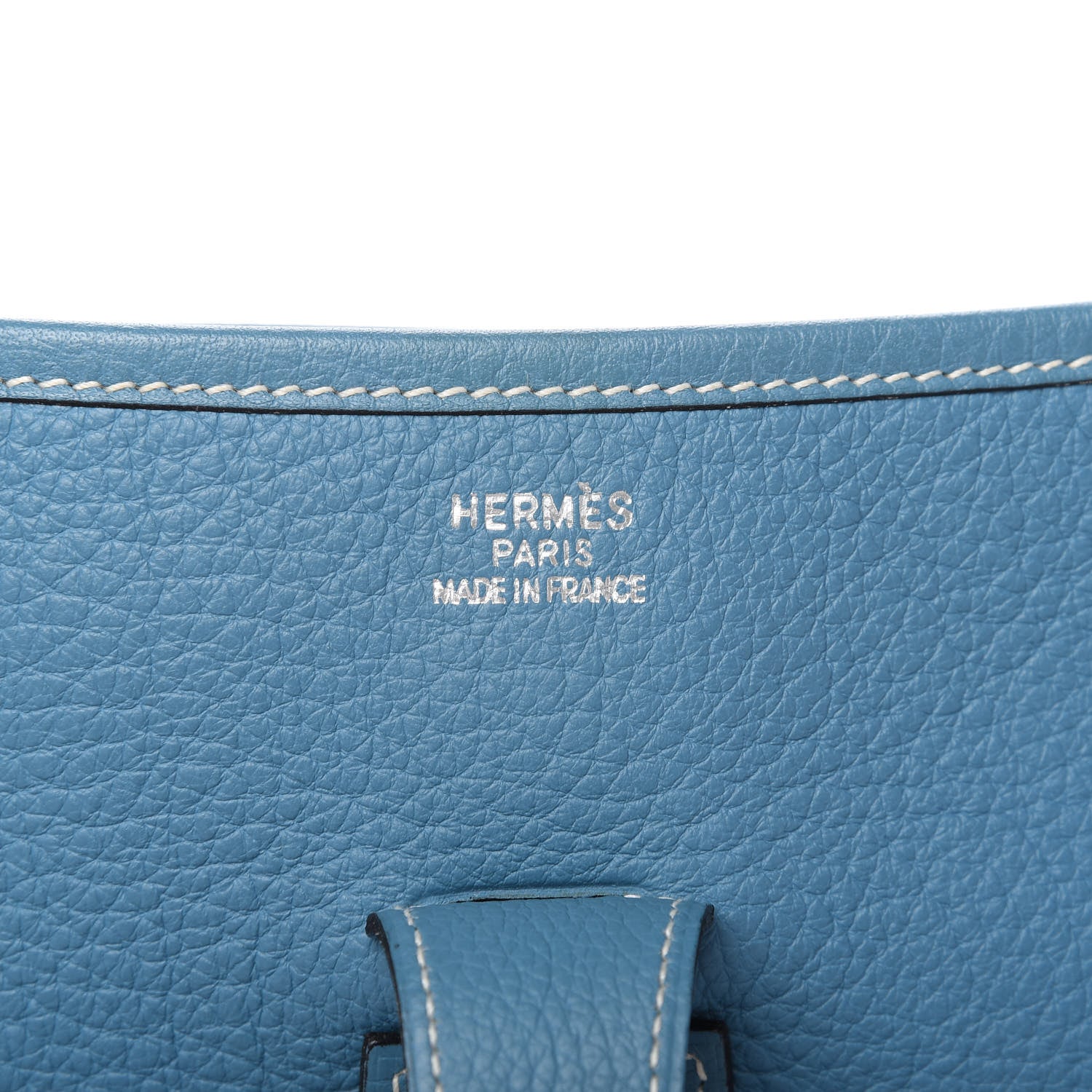 Hermes Taurillon Clemence Evelyne II GM Blue Jean 8 of 9