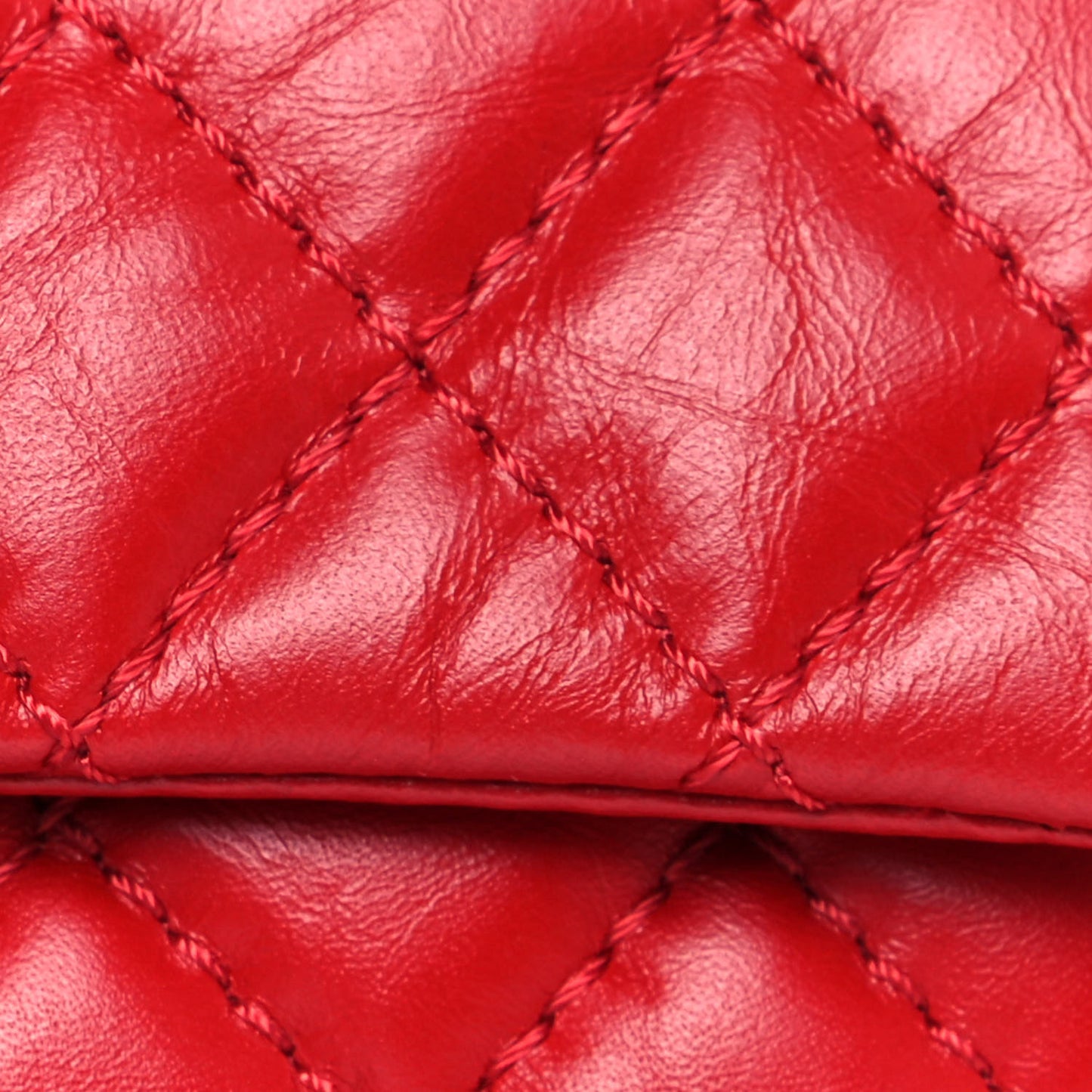 Aged Calfskin Quilted 2.55 Reissue Flap Belt Bag Red
