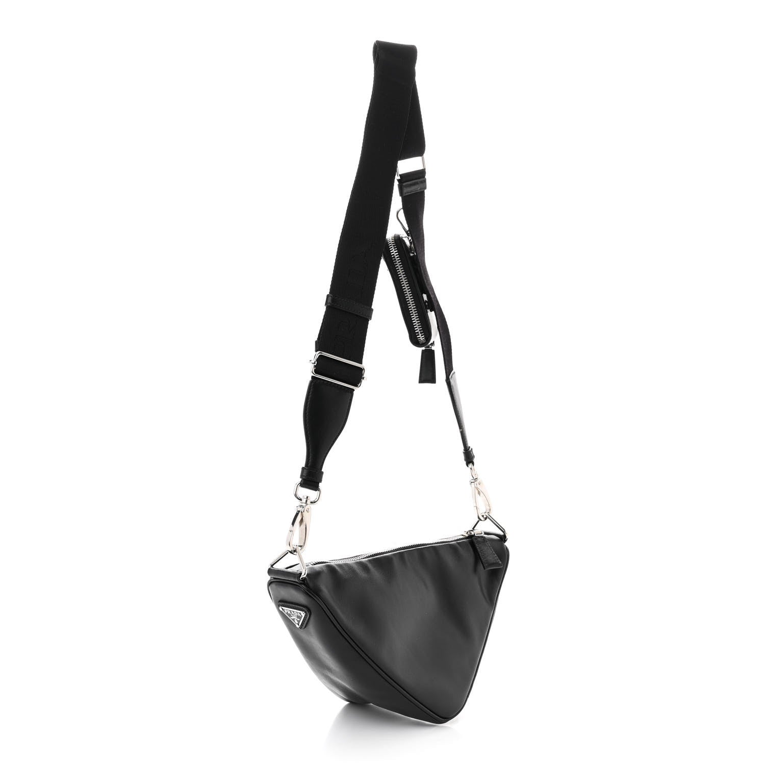 Prada Grace Lux Triangle Shoulder Bag Black 3 of 11