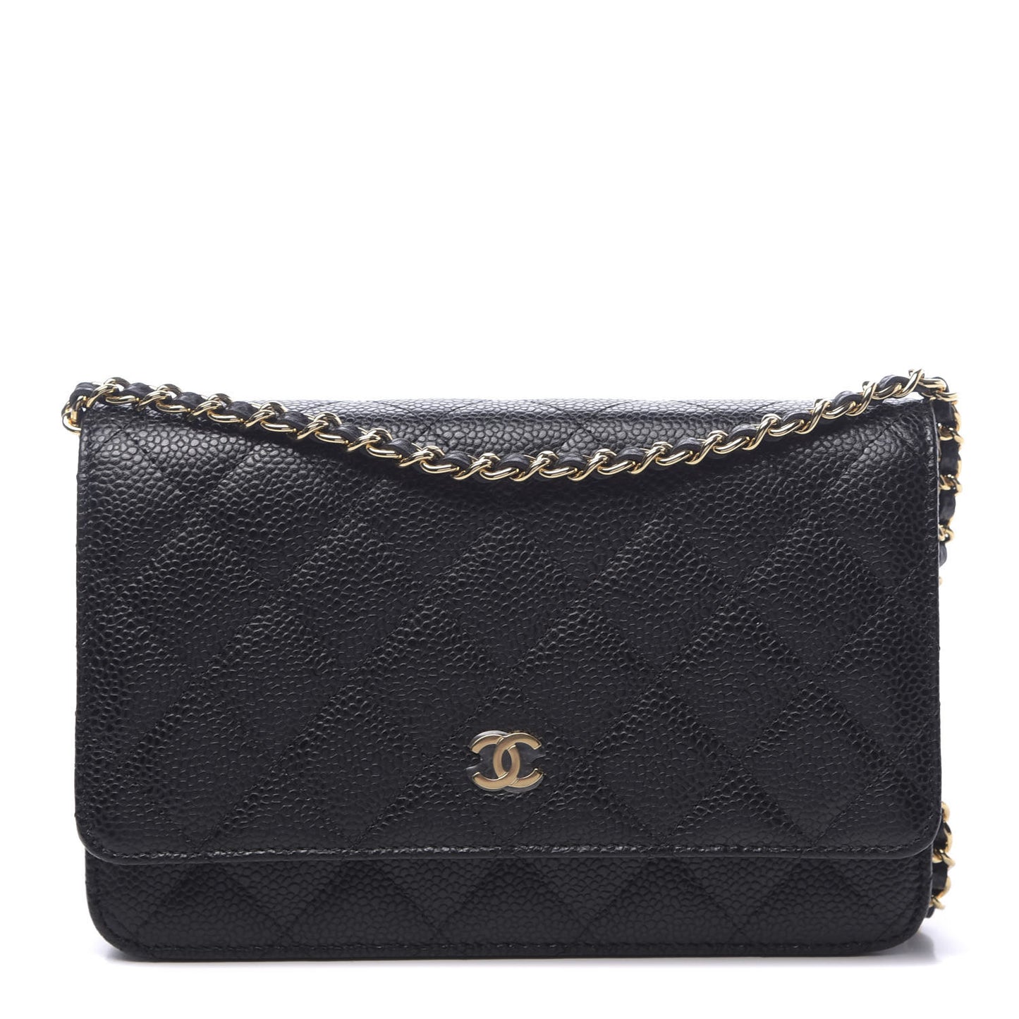 Caviar Quilted Wallet On Chain WOC Black