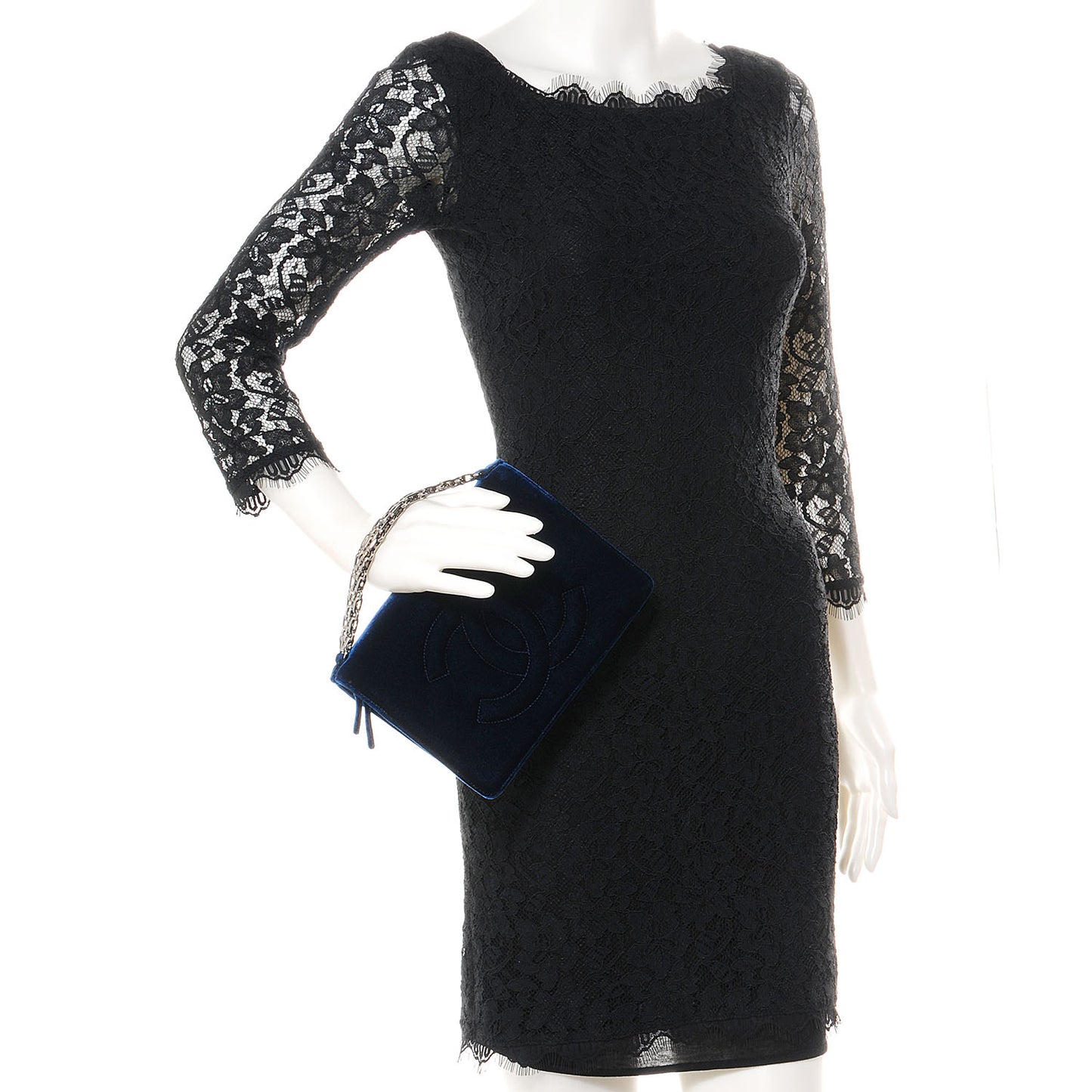Velvet Timeless CC Clutch Navy Blue