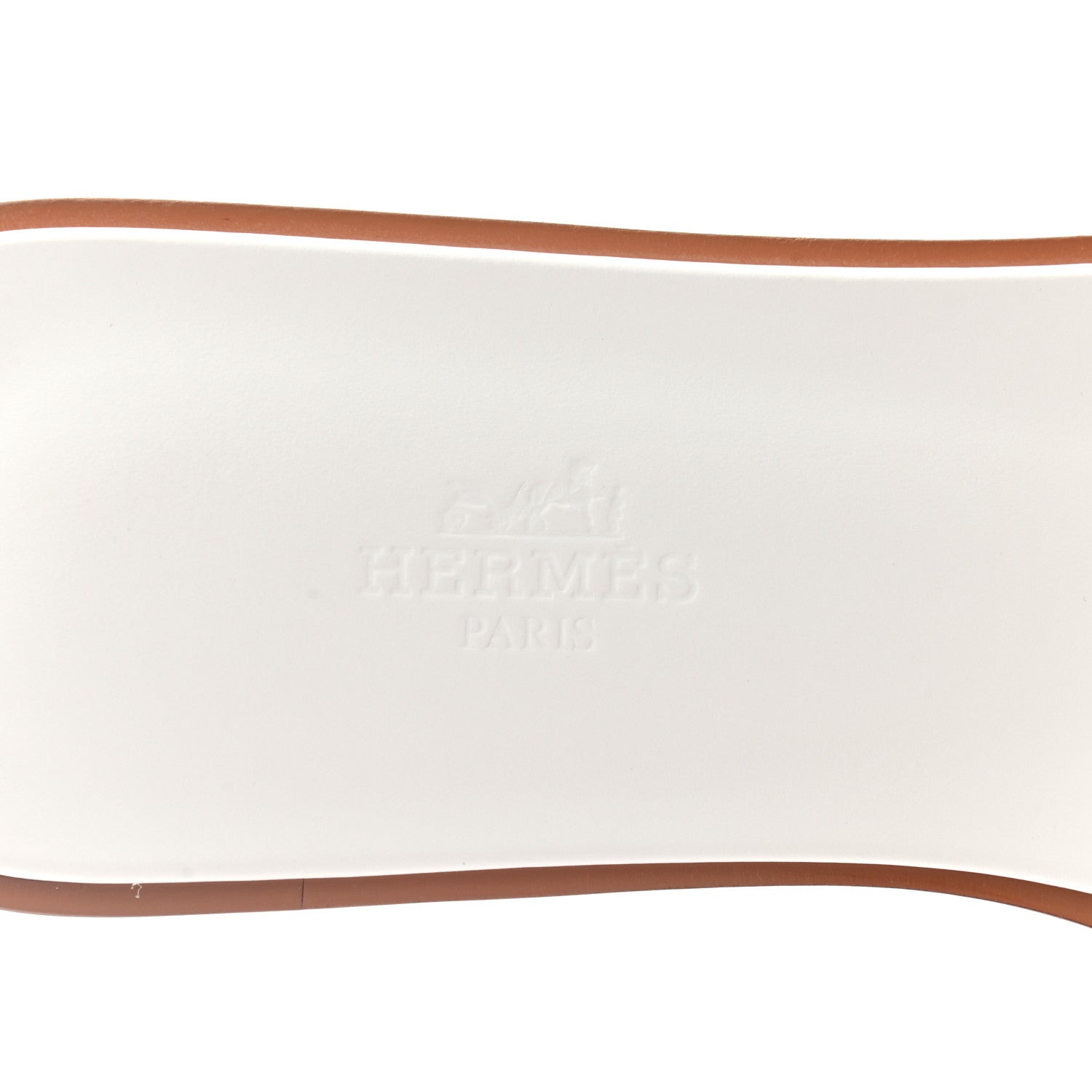 Hermes Box Calfskin Oran Sandals 39 White 7 of 8