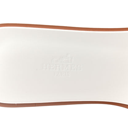 Hermes Box Calfskin Oran Sandals 39 White 7 of 8