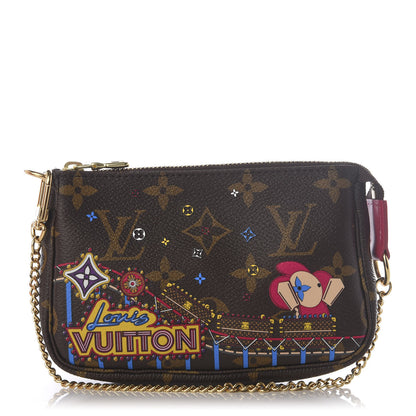 Louis Vuitton Monogram 2020 Christmas Animation Roller Coaster Mini Pochette Accessories Pivoine 1 of 8