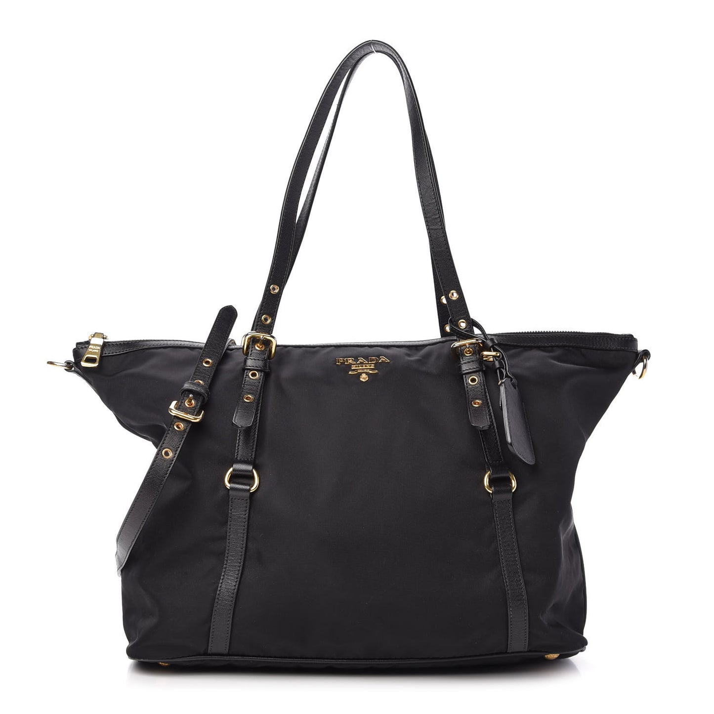 Tessuto Nylon Saffiano Tote Black