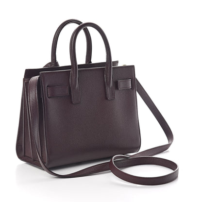 Saint Laurent Grained Calfskin Nano Sac De Jour Amaranto 3 of 9