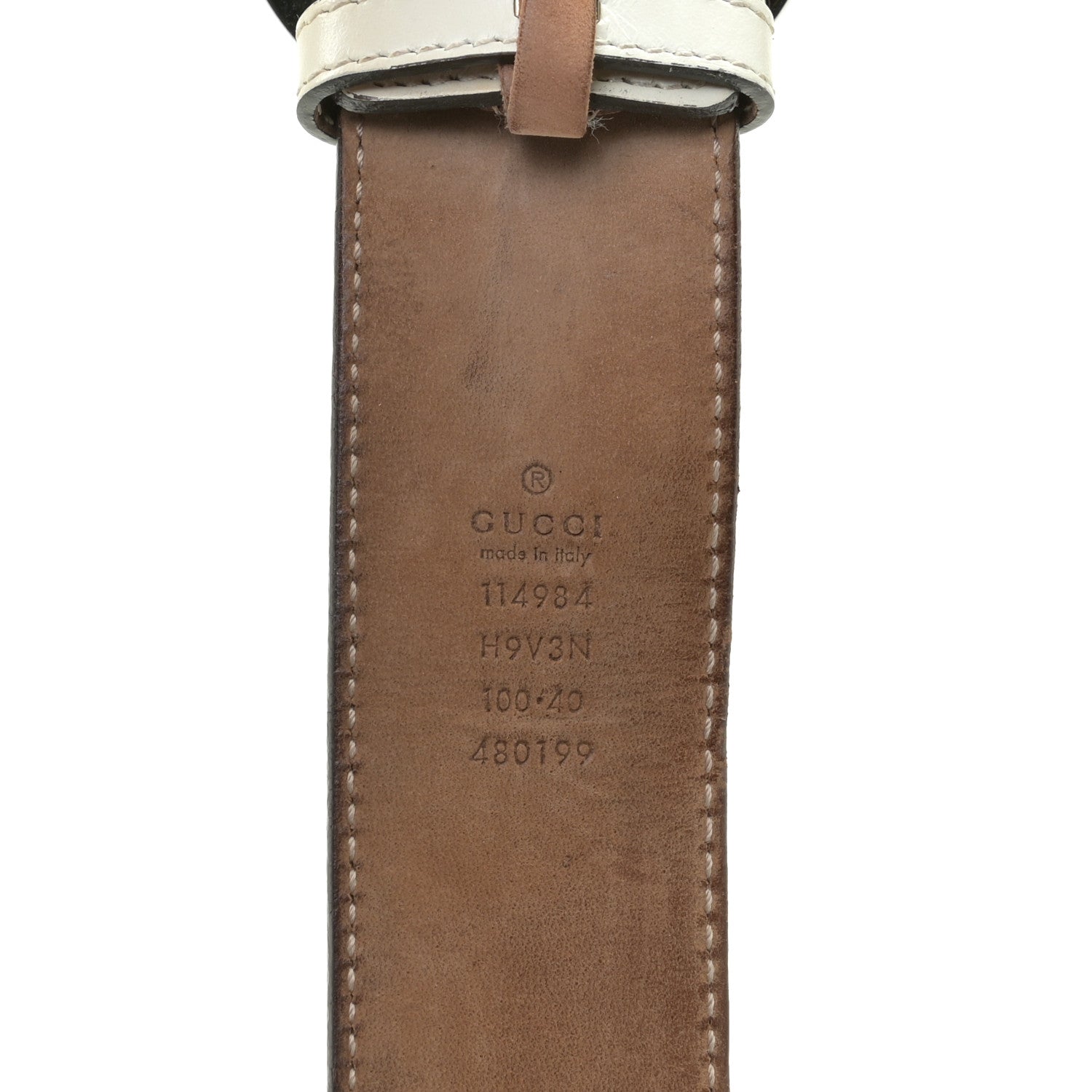 Gucci Calfskin Web Interlocking G Belt 100 40 White 3 of 4