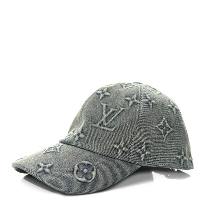 Louis Vuitton LOUIS VUITTON Monogram Washed Denim Cap M Blue 1 of 9