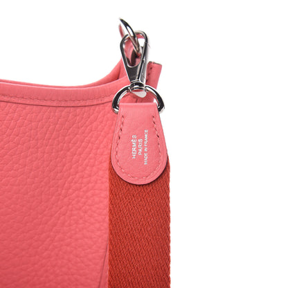 Hermes Taurillon Clemence Amazone Evelyne TPM Rose Azalee Rouge Pivoine 9 of 10