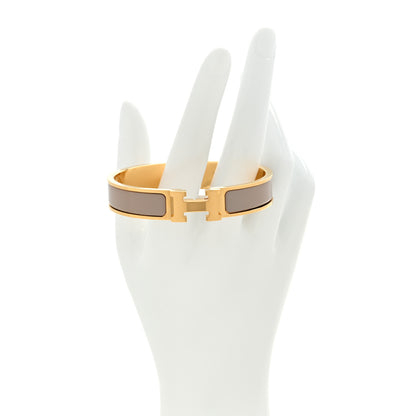 Hermes Enamel Narrow Clic Clac H Bracelet GM Marron Glace 2 of 4