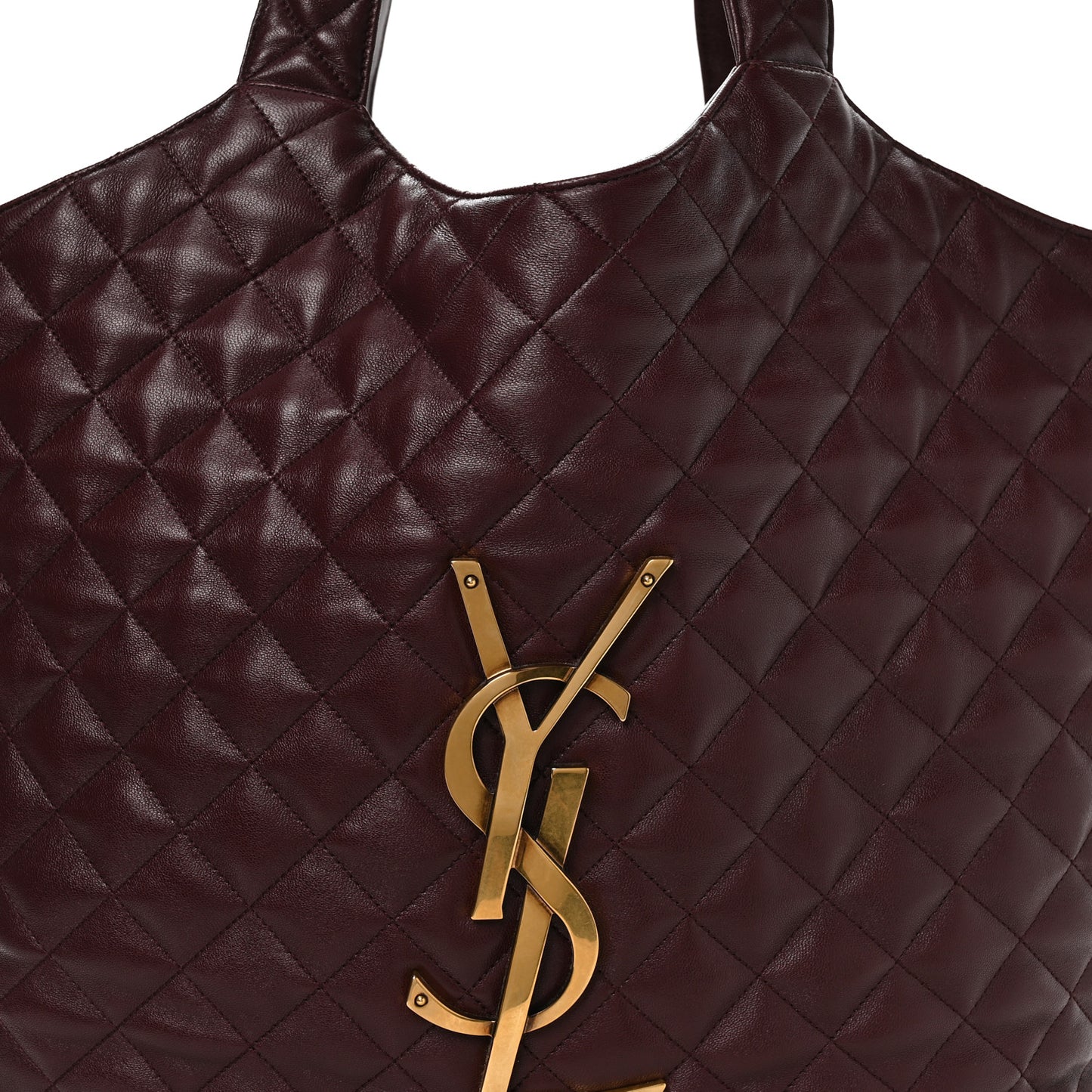 Lambskin Quilted Maxi Icare Shopping Tote  Rouge Cabernet