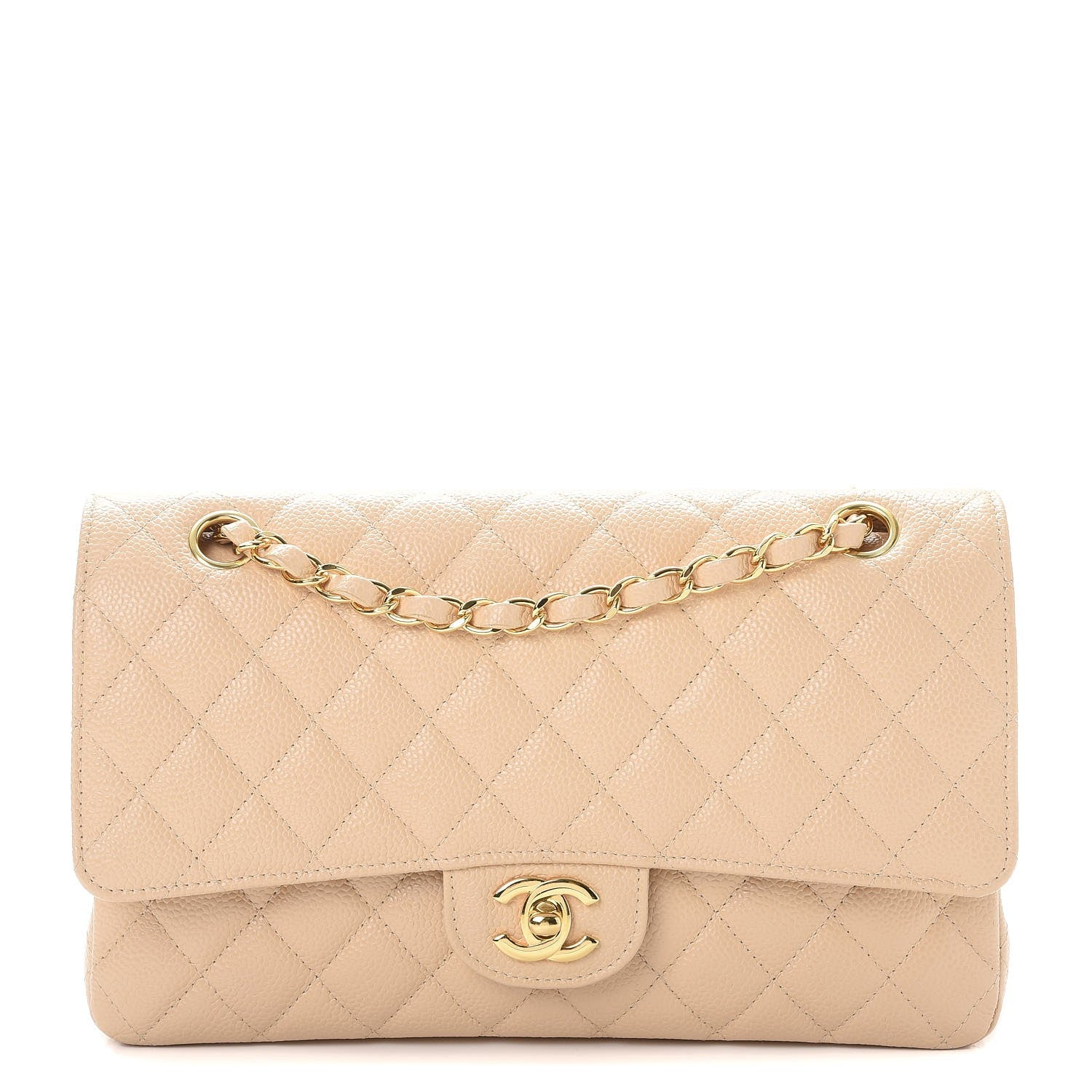 Chanel Caviar Quilted Medium Double Flap Beige Clair 1 of 8