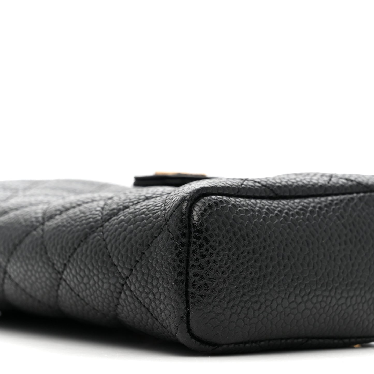 Caviar Quilted Phone Holder Black