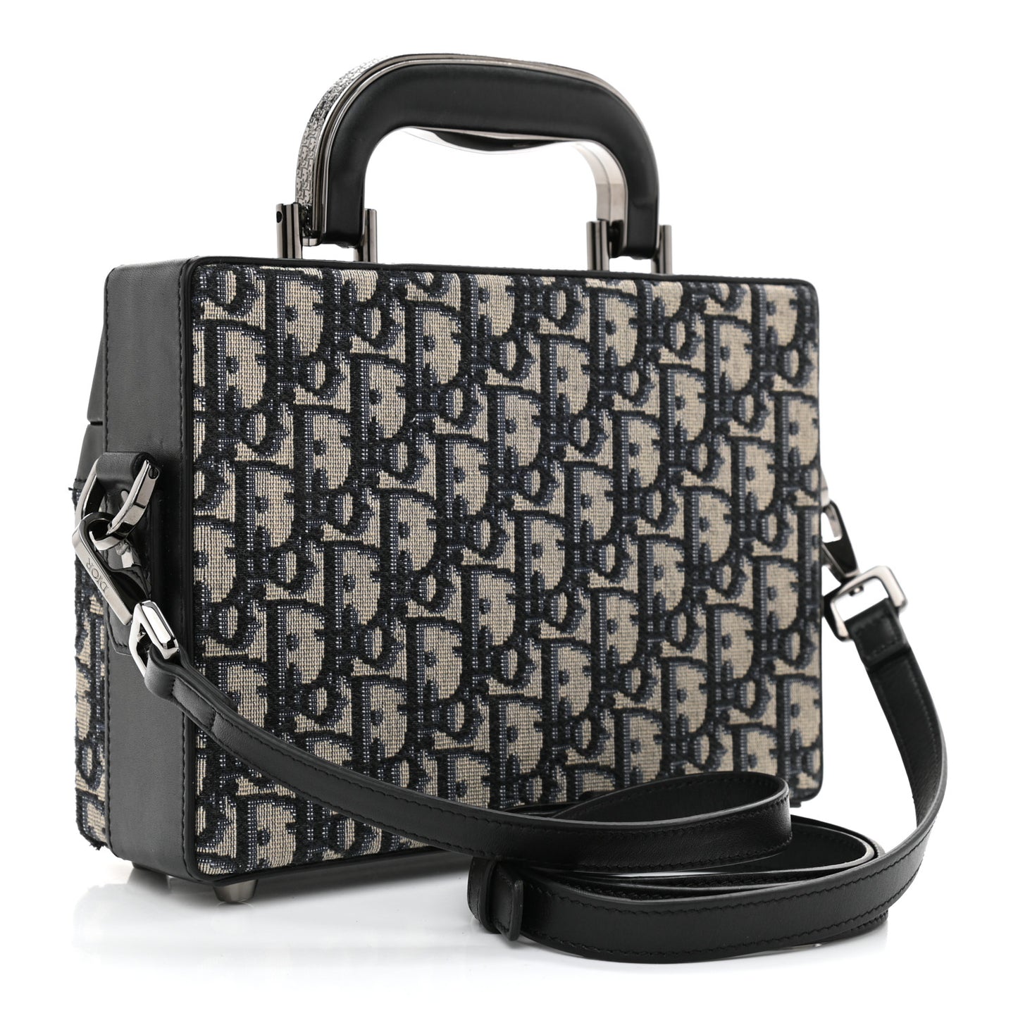 Oblique Lock Handle Bag Black