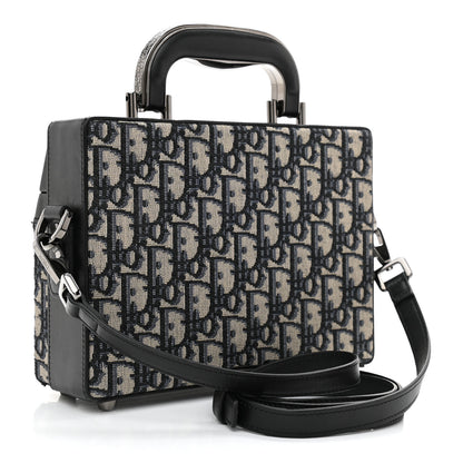 Christian Dior Oblique Lock Handle Bag Black 2 of 10