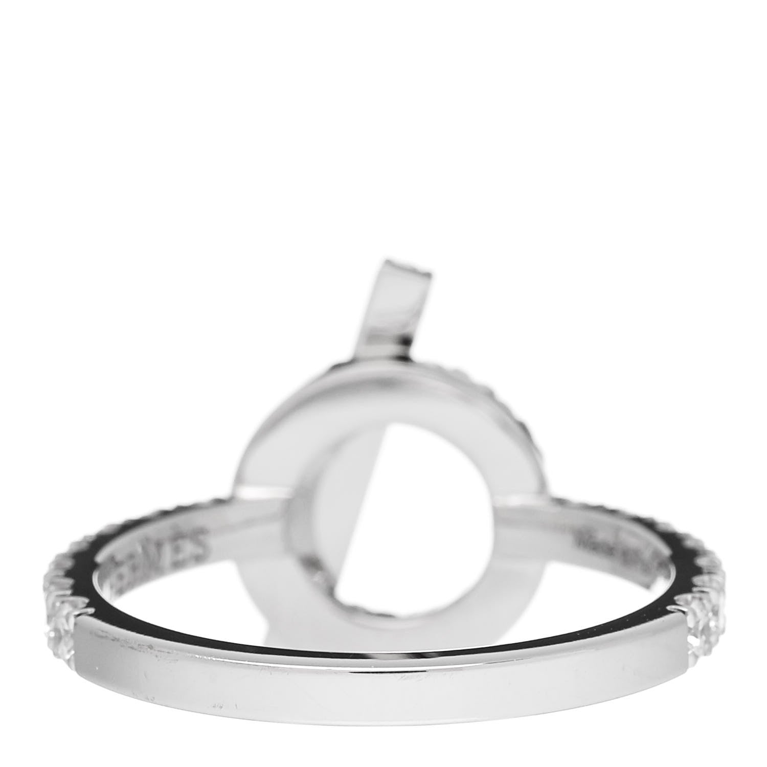 Hermes 18K White Gold Diamond Finesse Ring 53 6.25 3 of 6