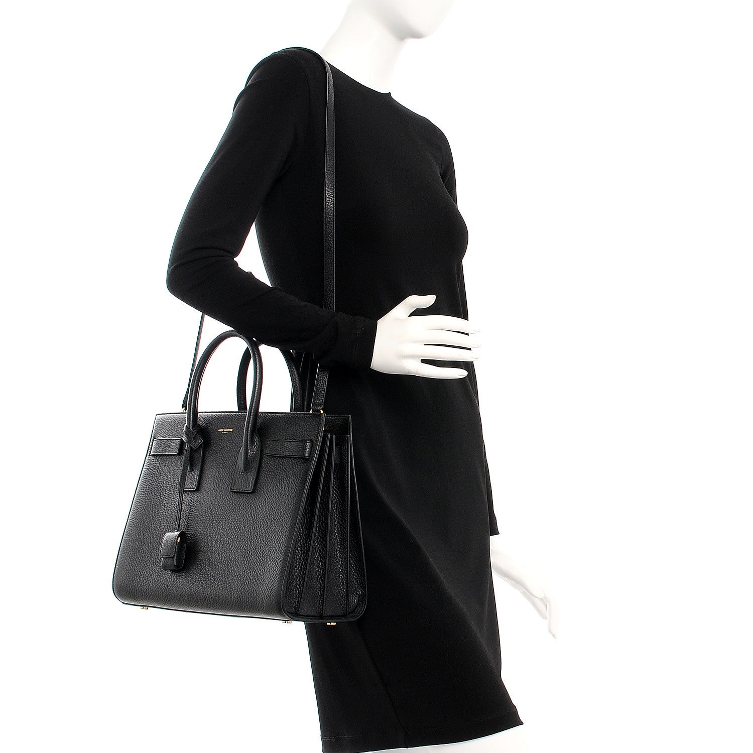 Saint Laurent Grained Calfskin Small Sac De Jour Black 2 of 8