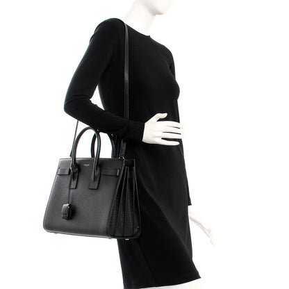 Saint Laurent Grained Calfskin Small Sac De Jour Black 2 of 8