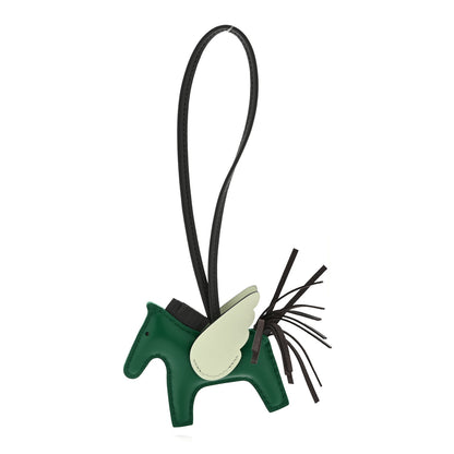 Hermes Milo Lambskin Grigri Rodeo Pegase Horse Bag Charm PM Vert Moyen Ardoise Vert Peppermint 1 of 5