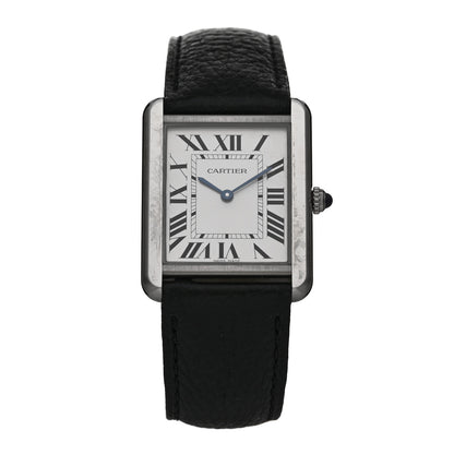 Cartier Stainless Steel Calfskin 27mm Tank Solo Quartz Watch 1 of 5