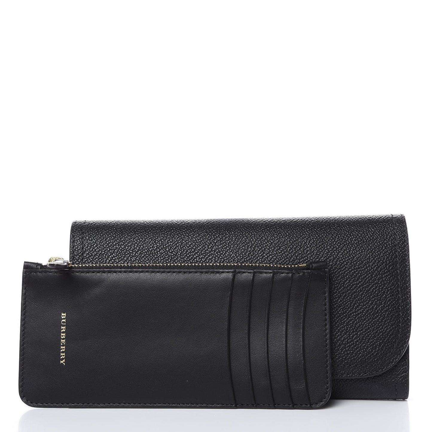Grainy Calfskin Ashton Continental Flap Wallet Black