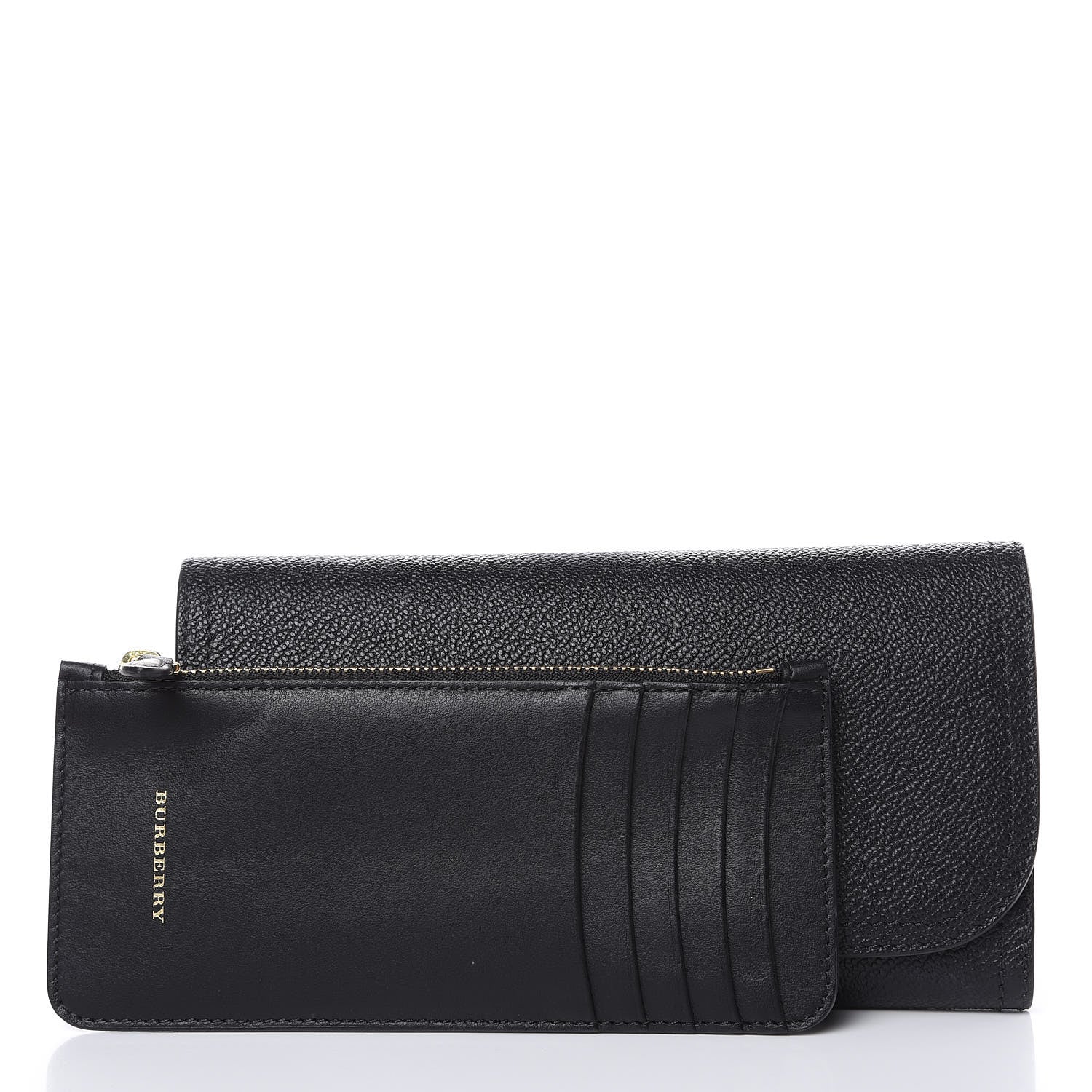Burberry Grainy Calfskin Ashton Continental Flap Wallet Black 8 of 9