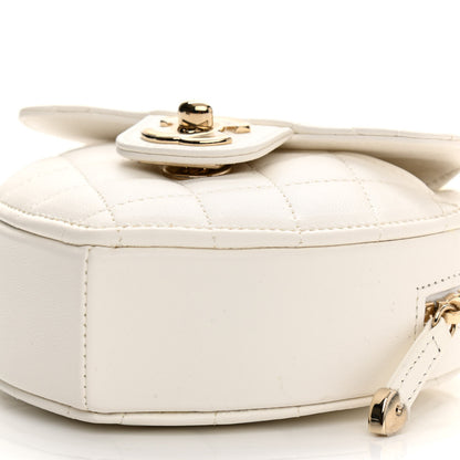 Chanel Lambskin Quilted CC In Love Heart Clutch With Chain White 10 of 11