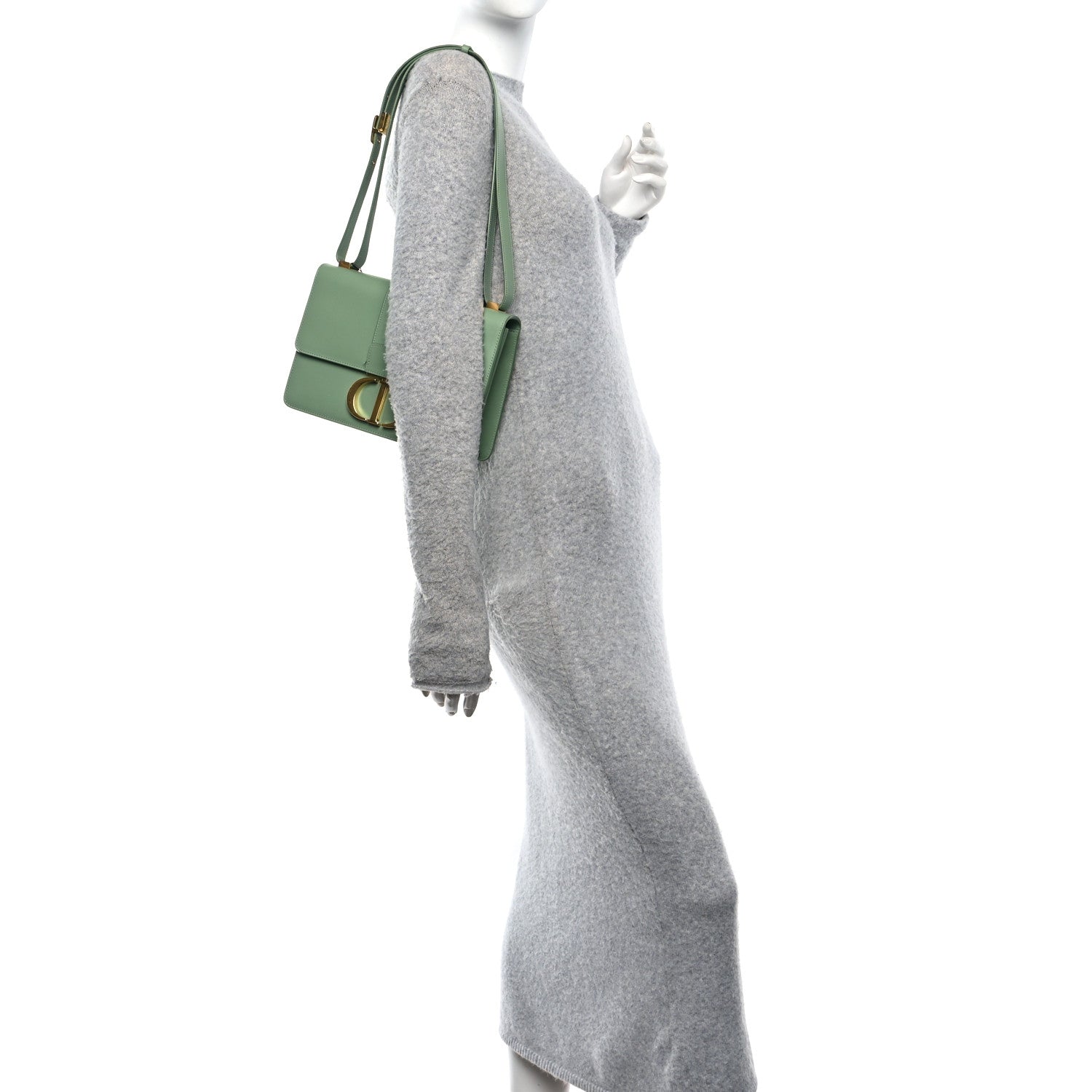 Christian Dior Smooth Calfskin 30 Montaigne Flap Bag Mint Green 2 of 10
