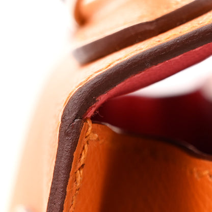 Hermes Epsom Chevre Mysore Kellygraphie Lettre R Kelly Sellier 28 Abricot Brique Feu 14 of 15