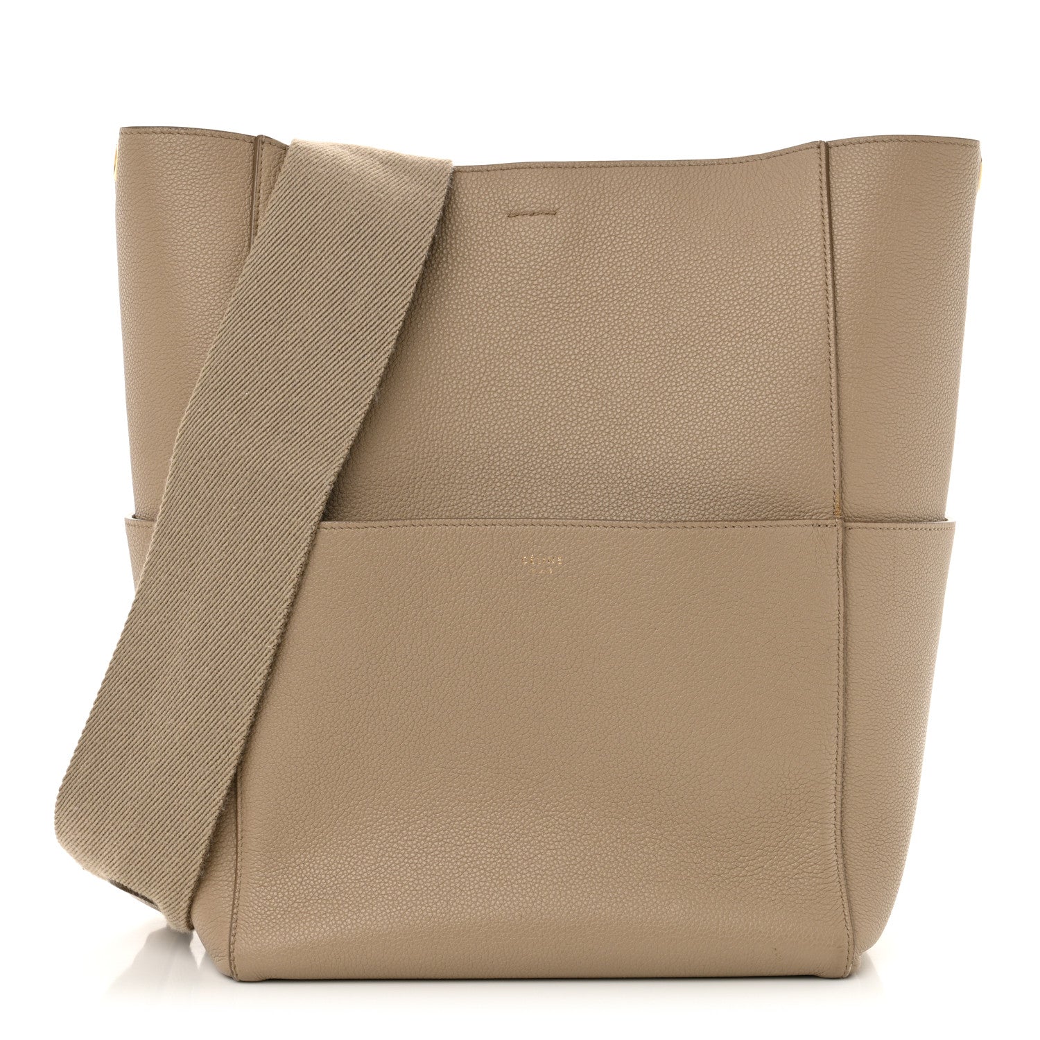 Celine Soft Grained Calfskin Sangle Bucket Bag Dune 1 of 13