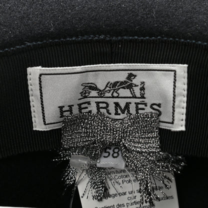 Hermes Rabbit Felt Betty Hat 58 Black 8 of 9