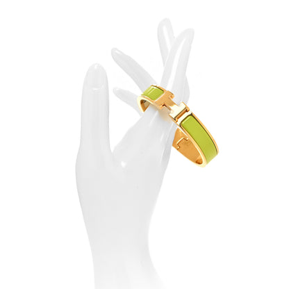 Hermes Enamel Narrow Clic Clac H Bracelet GM Anis 2 of 5