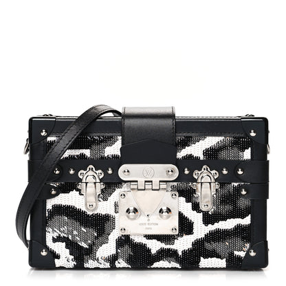 Louis Vuitton Sequins Leopard Petite Malle Black Gris 1 of 12