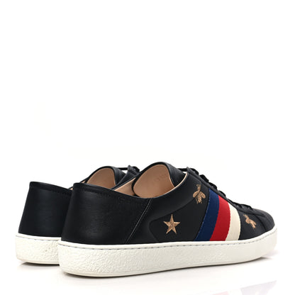 Gucci Calfskin Bee Star Embroidered Mens Sylvie Web Ace Sneakers 10 Black 8 of 16