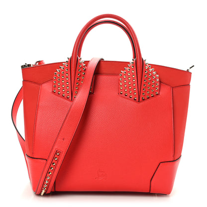 Christian Louboutin Suede Grained Calfskin Studded Small Eloise Tote Red 1 of 10
