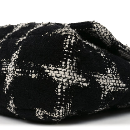 Chanel Tweed Quilted Maxi Chanel 19 Flap Black White 9 of 10