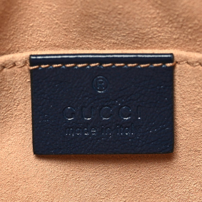 Gucci Vintage Effect Calfskin Matelasse Diagonal Small Torchon GG Marmont Chain Shoulder Bag Mystic White Blue Agata 6 of 11