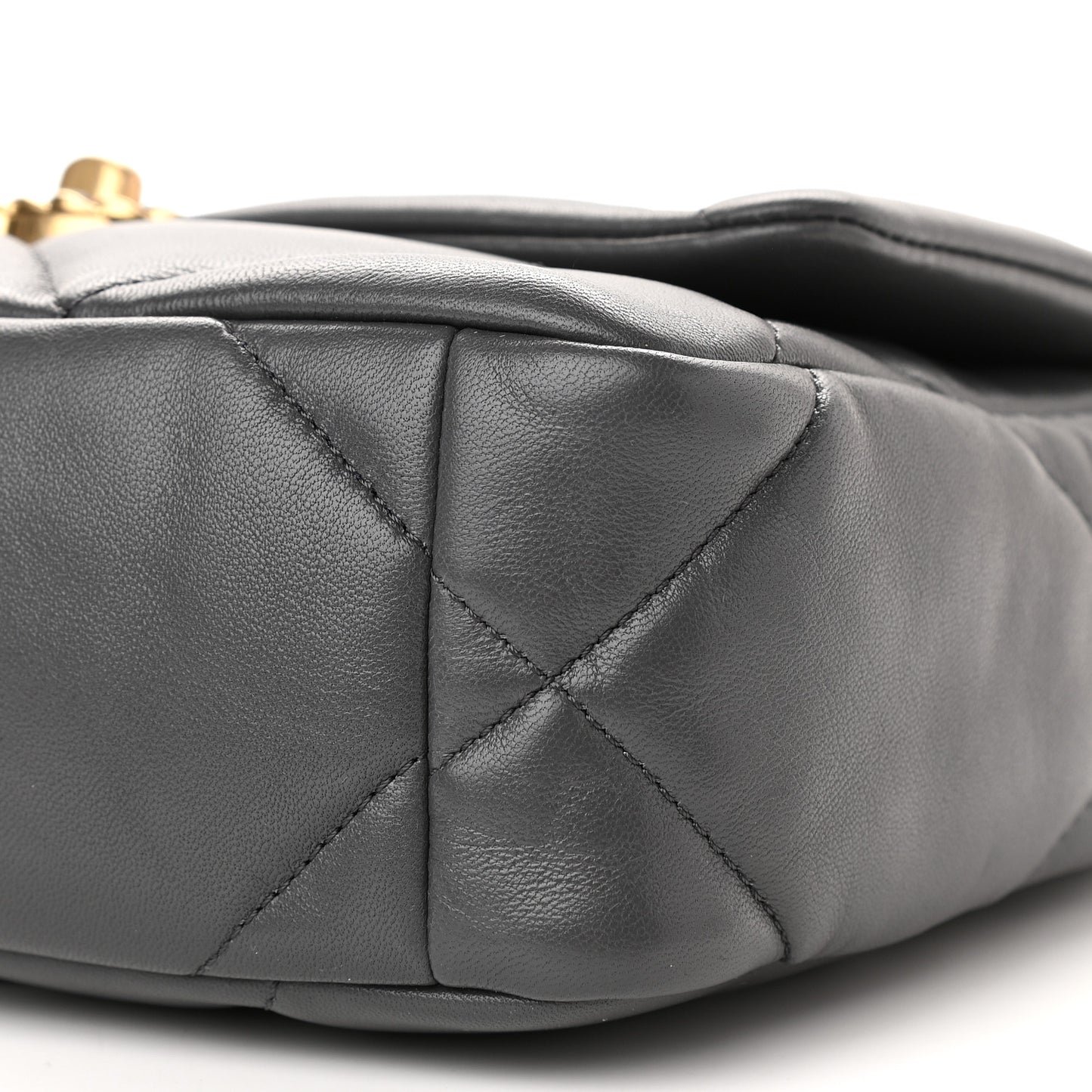 Lambskin Quilted Medium Chanel 19 Flap Dark Grey