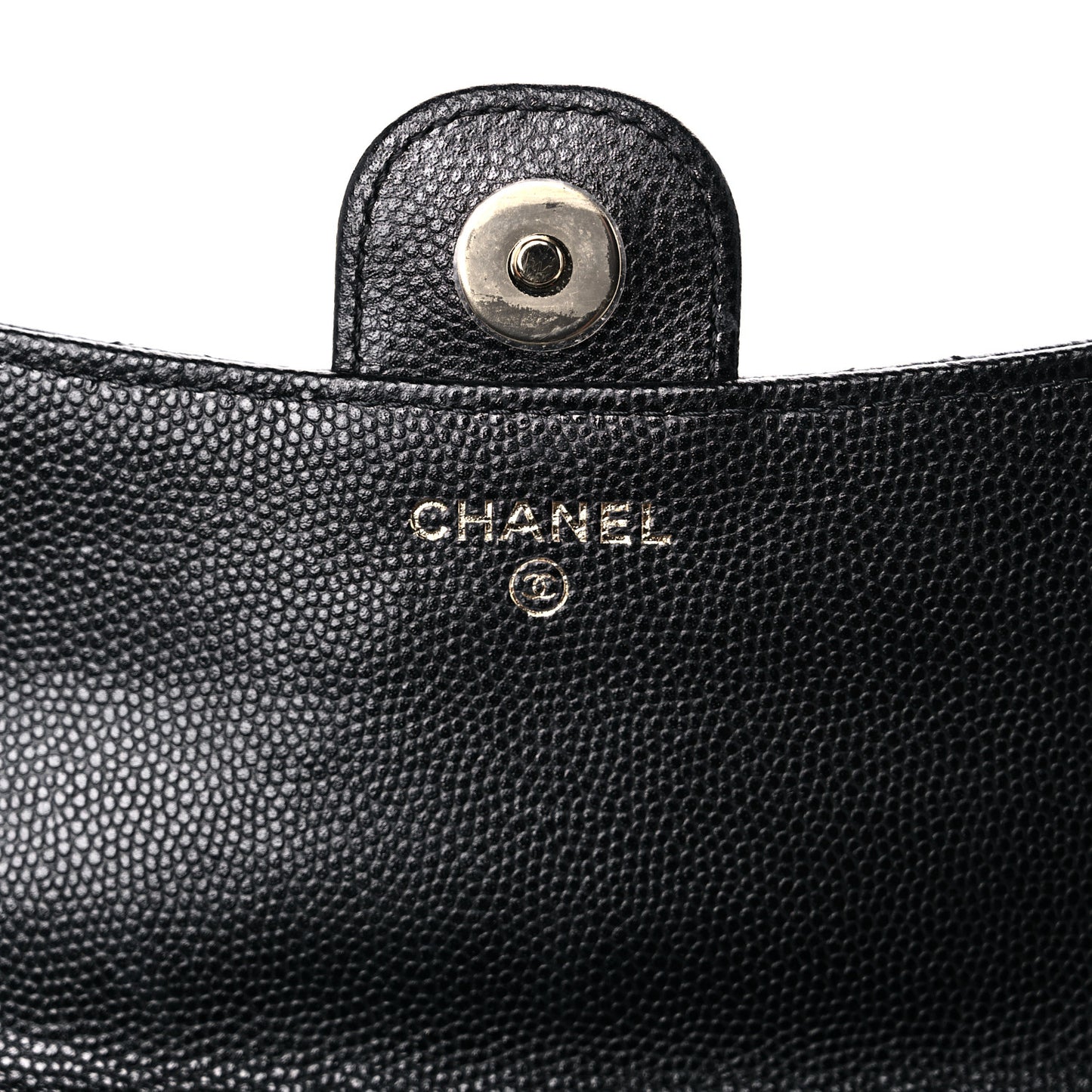 Caviar Quilted Flap Phone Holder With Chain Black