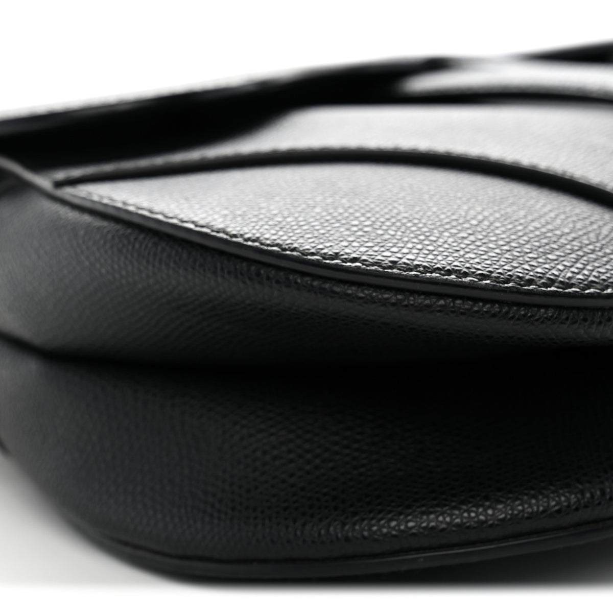 Christian Dior Grained Calfskin Saddle Bag Black 9 of 10