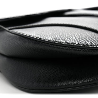 Christian Dior Grained Calfskin Saddle Bag Black 9 of 10