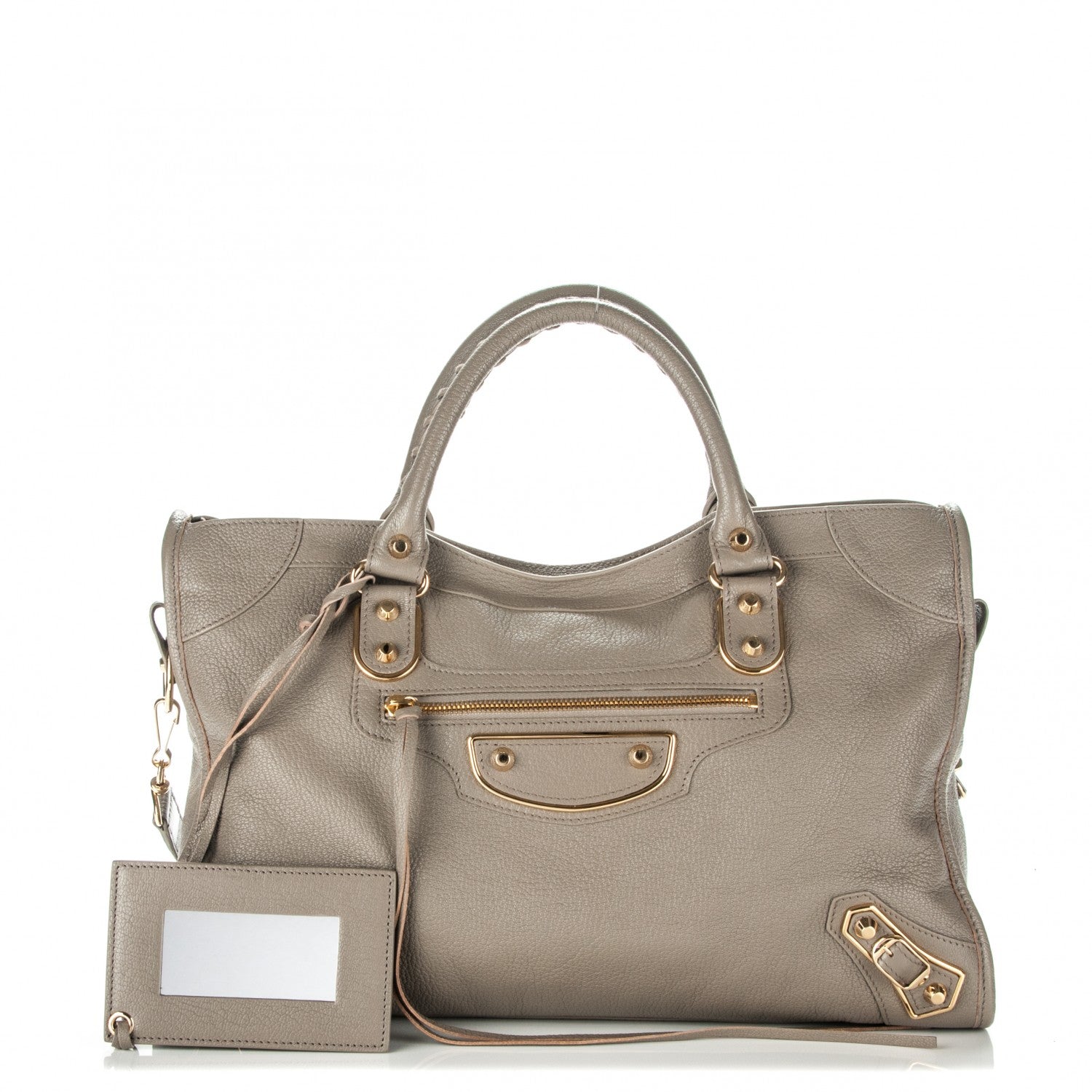 Balenciaga Chevre Gold Metallic Edge Hardware City Gris Taupe 1 of 7